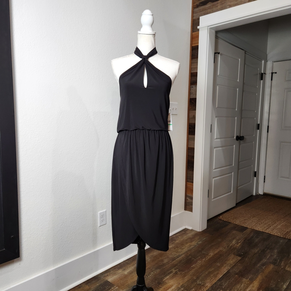 Elegant Black Halter Dress